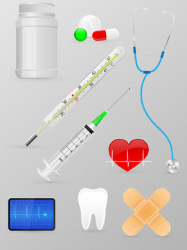 Set of medical icon. Vector illustration.