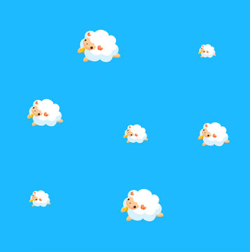 Hintergrund mit lustigen fliegende Schafe