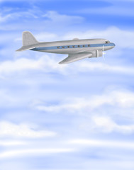 Fototapeta na wymiar Vintage Airplane Painting