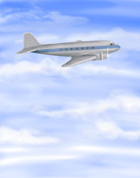 Vintage Airplane Painting