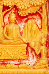 Fototapeta premium Angels give alms to the Buddha.