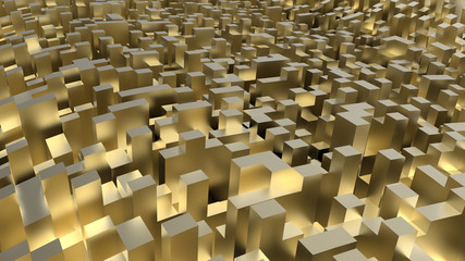 Obraz premium Abstract architecture background (golden cubes)