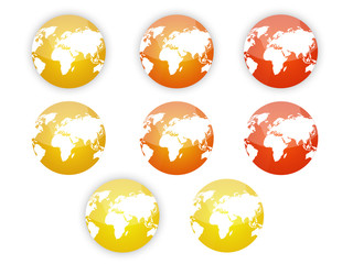Earth,Map,Globe - Fill Orange, Yellow