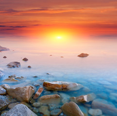 Obrazy na Szkle  sunset over sea