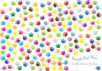 colorful vector background with cat paw prints