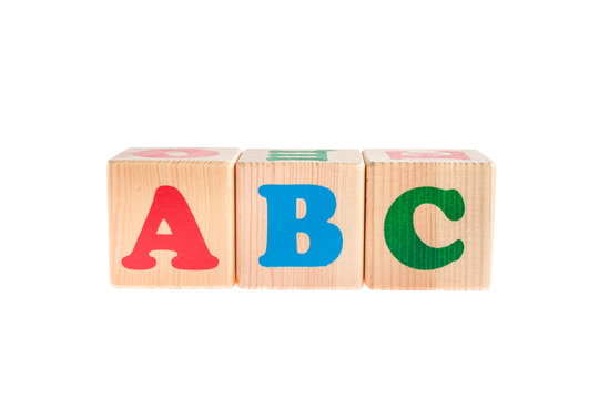 Letter cubes ABC isolated