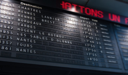French railway information pannel