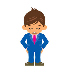 ビジネスマン イラスト 落ち込む