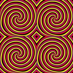 Wall murals Psychedelic Movement (motion illusion).  Seamless pattern.