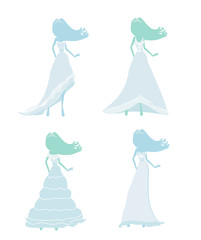 Bride silhouettes set