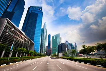 Tuinposter Skyline of Singapore business district. © De Visu
