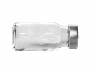 Blank Medical  ampoule with white chemicals ampoules isolated