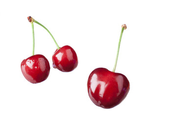 Fresh cherry, isolated on white