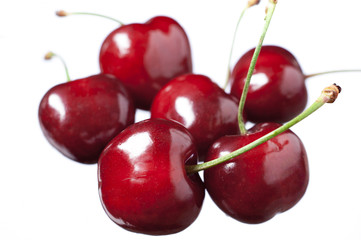 Cherry composition on white