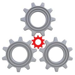 Gears on white