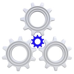 Gears on white