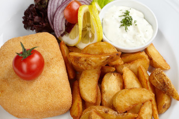 schnitzel with roasted potatoes
