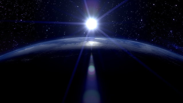 blue sunrise over the pole