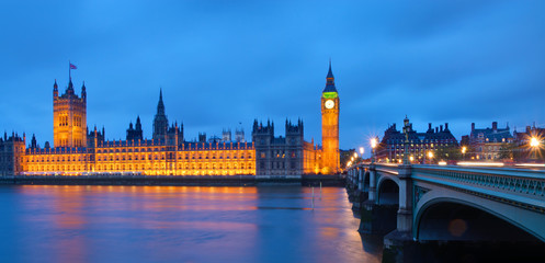 The Houses of Parliament after sunset
