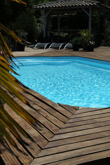 Closeup of private swimming pool