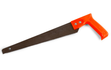hacksaw saw orange isolated on a white background