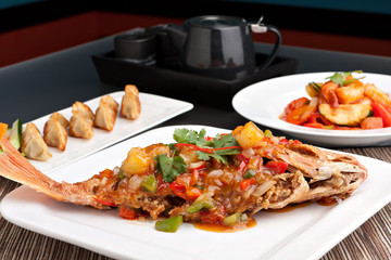 Thai Style Red Snapper Presentation