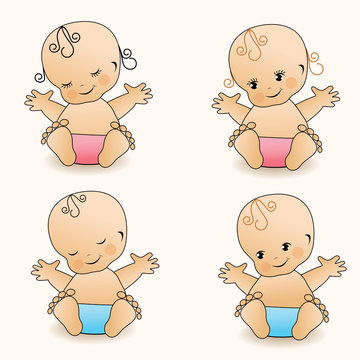 Babies. Vector illustration.