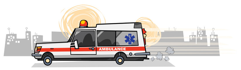 Cartoon Ambulance car. © Bobb Klissourski