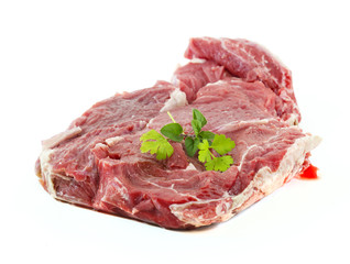 Fresh raw cow meat isolated