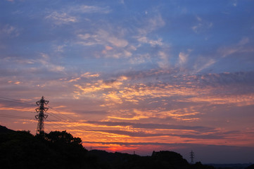 鉄塔のある風景（空）