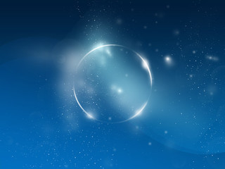 Fototapeta premium Space circle, blue background