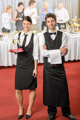 Catering service waiter, waitress business event