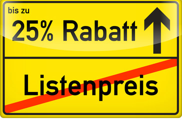 25 % Rabatt Werbeschild