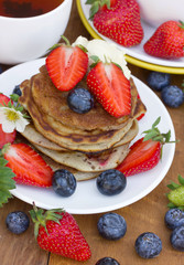 Creamy pancakes with a fresh summer berries