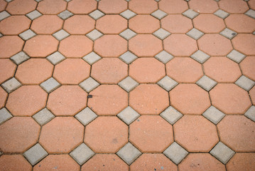 Hexagonal bricks street background