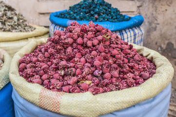 Potpourri sack in Marrakech souk at Morocco