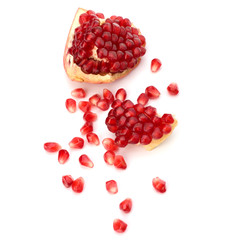 Ripe pomegranate piece