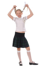 Fototapeta premium funny emotional girl on white background