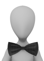 3d render of cartoon character with bowtie