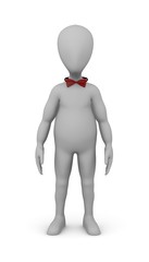 3d render of cartoon character with bowtie
