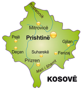 Map of  Kosovo as an overview