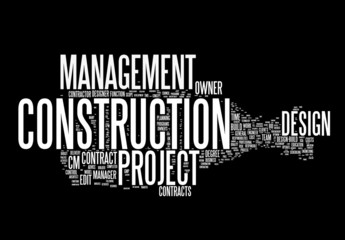 Construction Management Project words related concepts collage