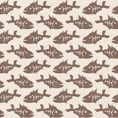 Vector doodle decorative fish pattern