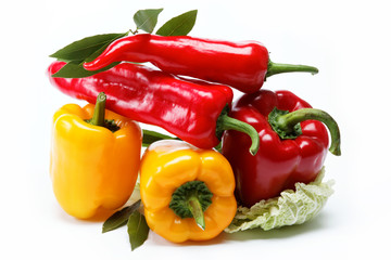 Healthy food. Fresh vegetables. Peppers on a white background.