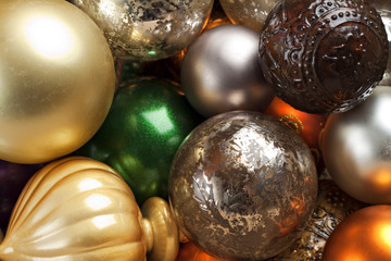 Colourful glass baubles.