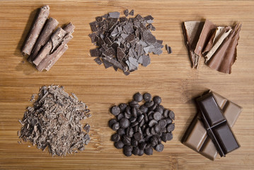 Schokolade in verschiedenen Formen (chocolate pieces)