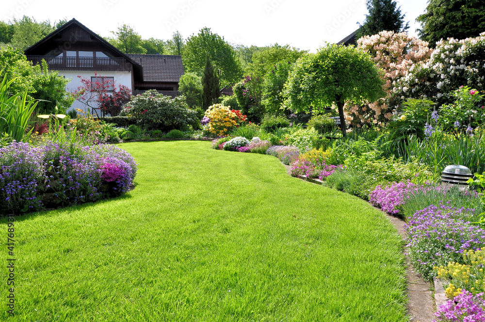 Fototapete Garten im Sonnenschein