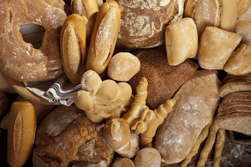 pane cotto al forno, assortimento