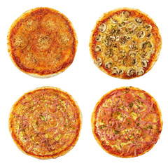 four different pizzas