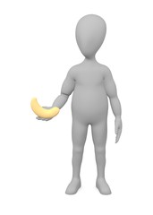 3d render of cartoon character with nut - cashew